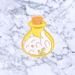 Kitty In A Bottle Enamel Pin